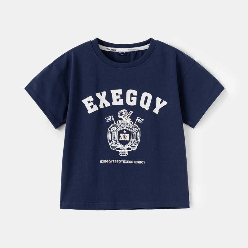 男童短袖t恤纯棉洋气休闲上衣童装儿童薄款体恤中大童半袖潮t