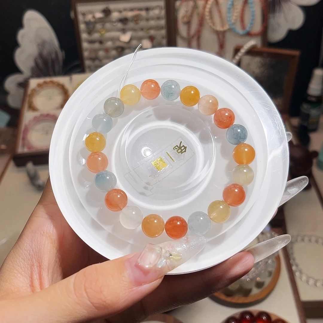 迷***殇未镶嵌手链水晶9彩兔毛