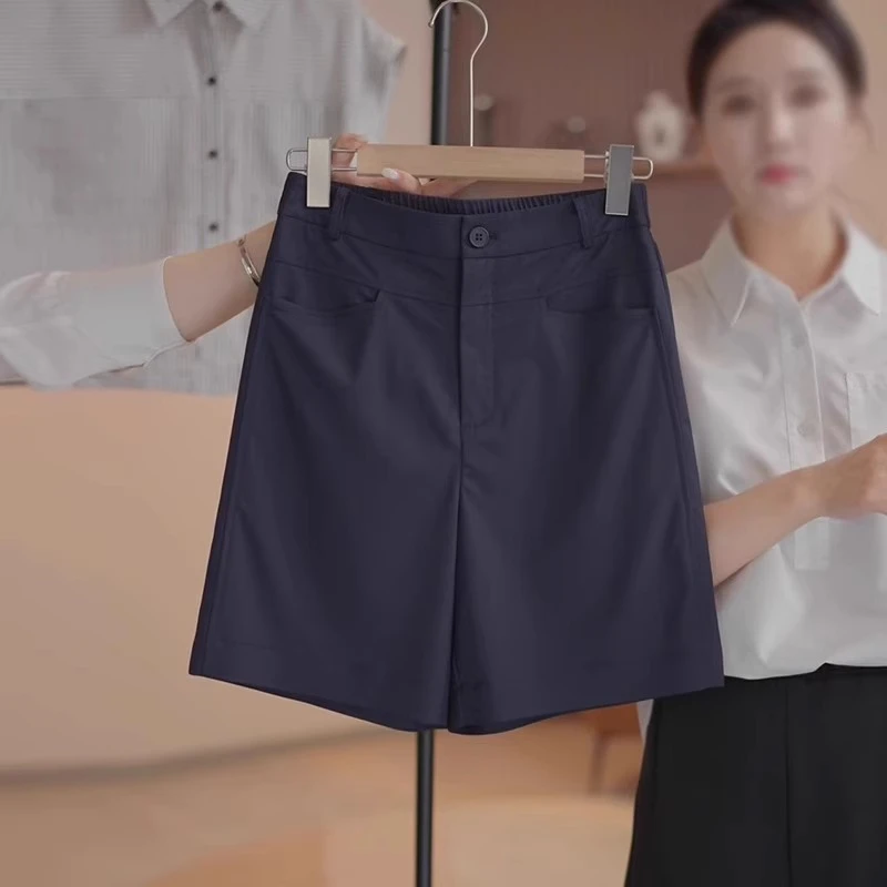 芊芊芙高腰宽松短裤女夏季时尚显瘦西装裤高级感休闲显瘦五分裤子