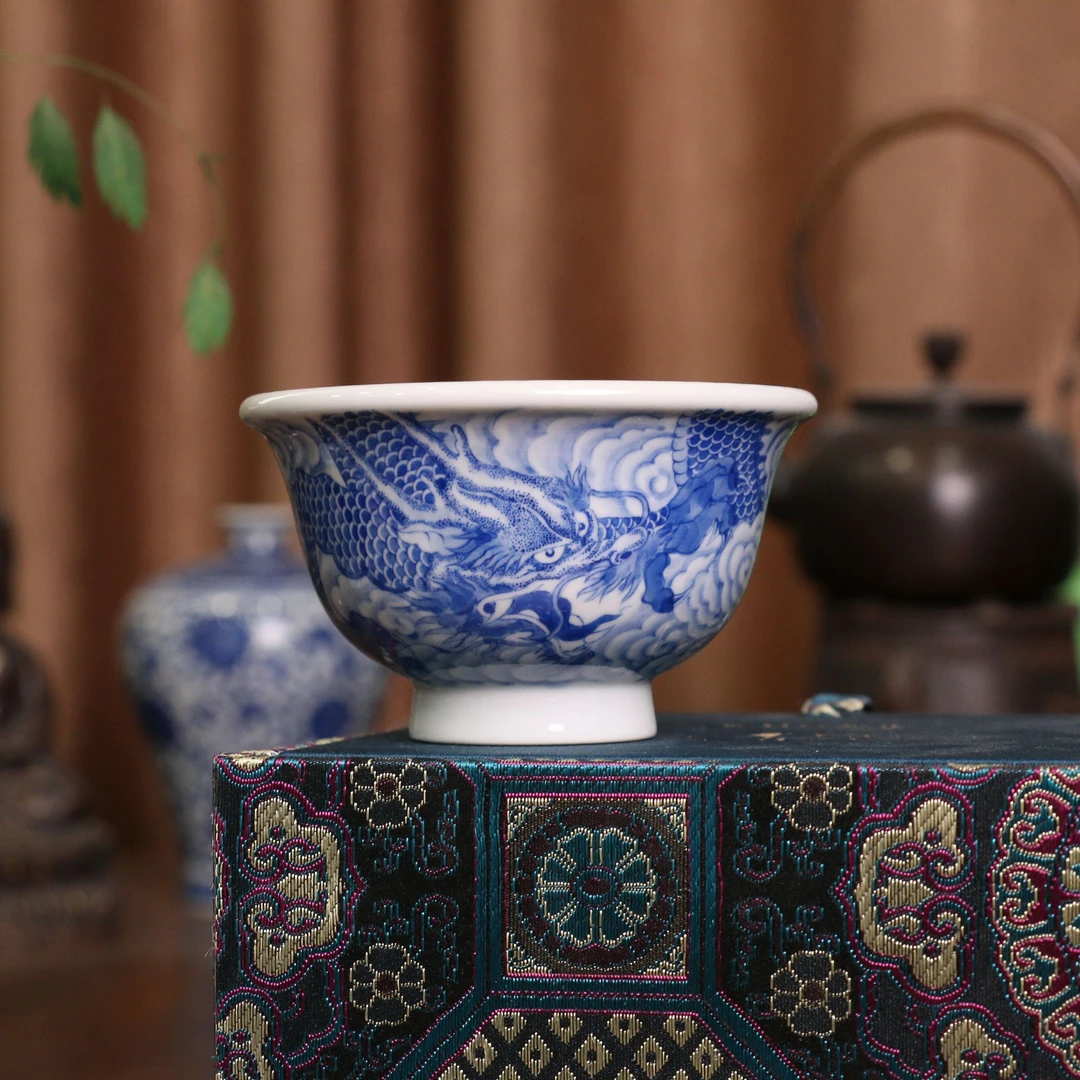 景德镇官方甄选 逸古堂 逸古堂龙王永乐压手杯