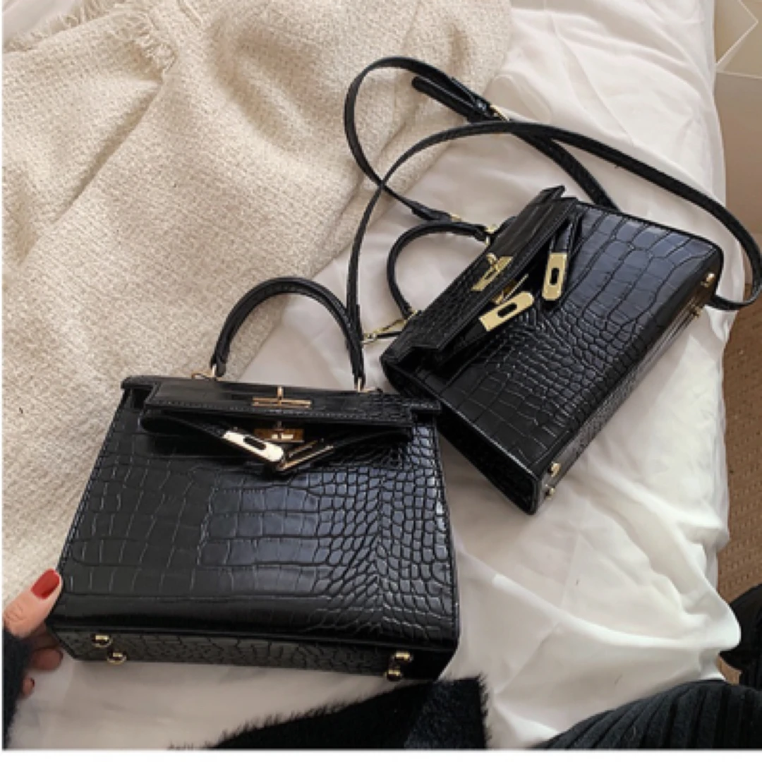 【Ha·MI】法式小众包包女复古石头纹凯莉包复古手提包时尚斜挎洋气