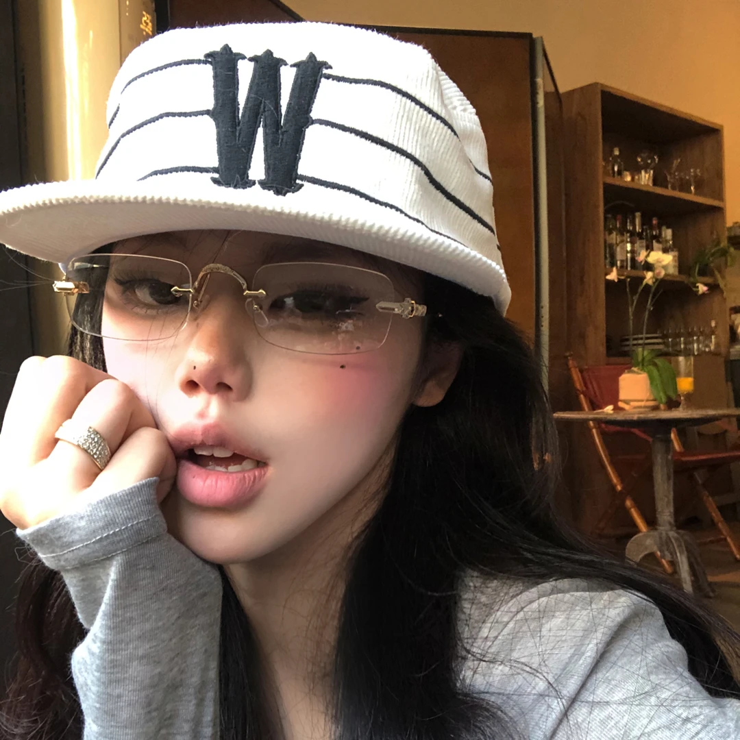 韩系老钱风平顶复古棒球帽百搭休闲时尚刺绣鸭舌帽子平檐男女同款