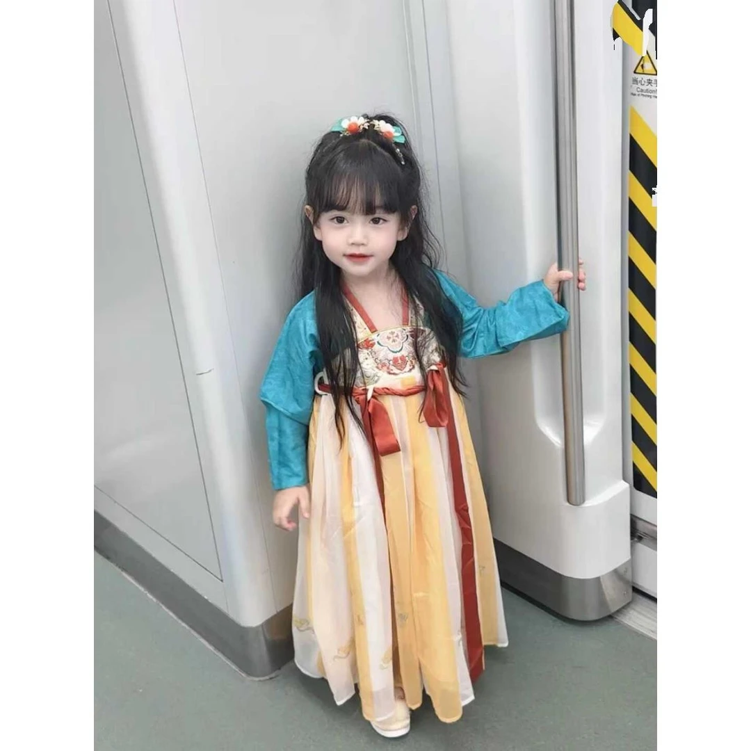 FAVMARTHA汉代女孩春秋款超级仙女古风裙小女孩新款长袖仙女日常