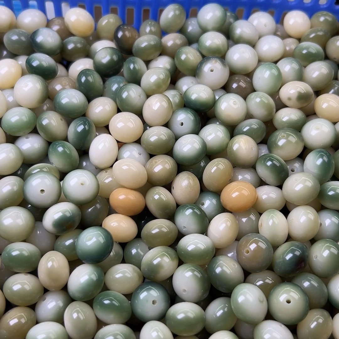 菩提根/象牙果手串微瑕14非料绿算盘110颗
