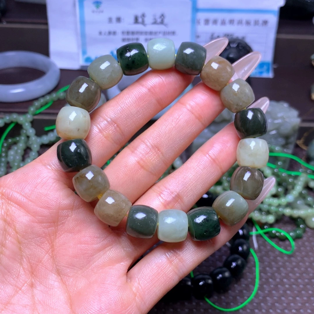 和田玉未镶嵌手串卡12