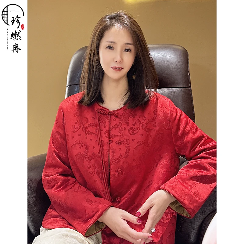 【珍珍臻品】【锦绣前程】新中式国风薄棉长袖新年爆款上衣W-83433