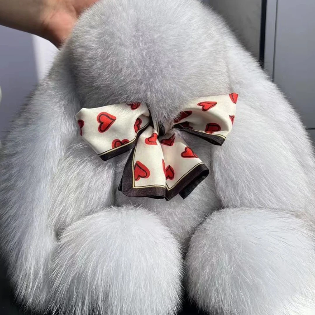 手工可爱风狐狸毛大兔子