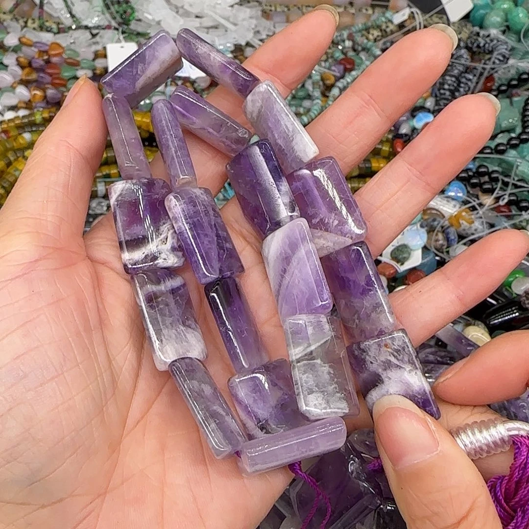 玛瑙/玉髓合金珠宝半成品紫水晶牌子14mm牌子一条