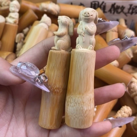 香榧木实心竹小立雕瑕疵福利