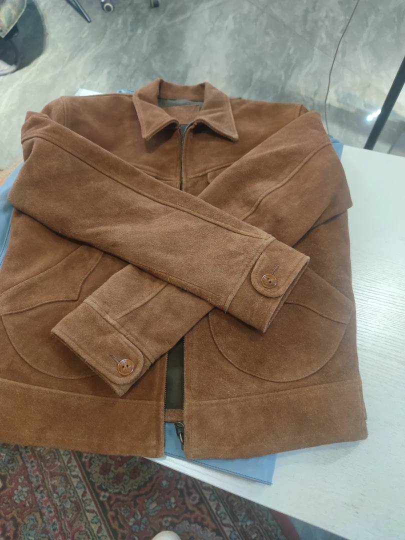 直播福利    瑕疵款牛皮棕色门多萨真皮皮衣
