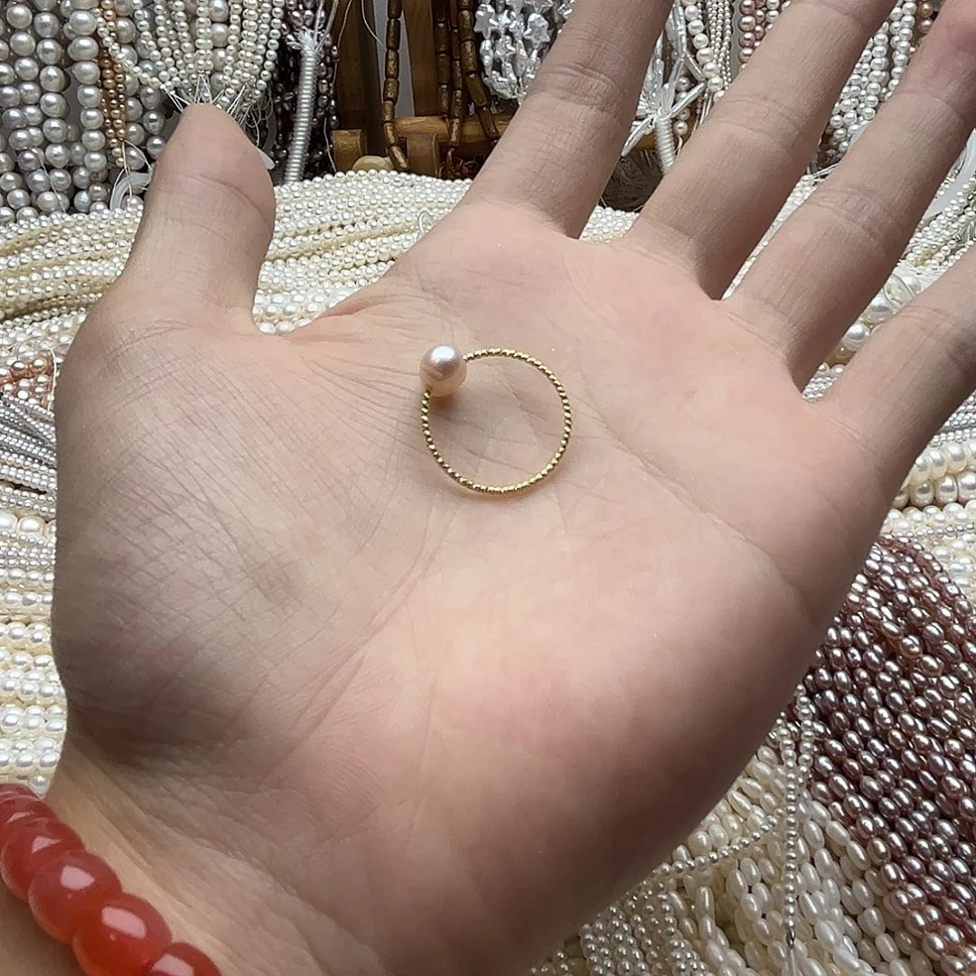 淡水珍珠未镶嵌半成品珍珠戒指