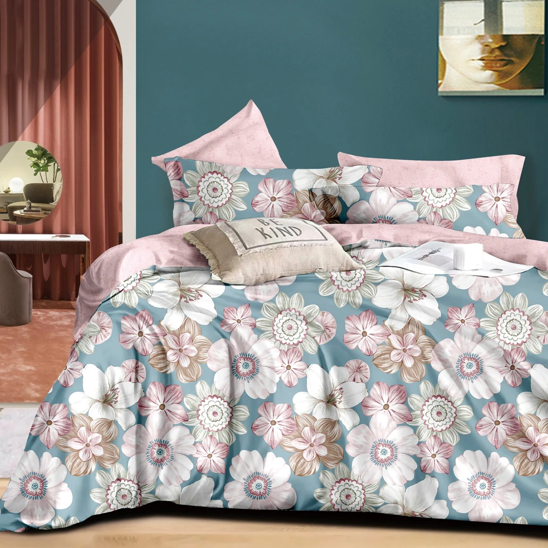 N3784 纯棉AB单人被套 挪威风情-灰150*200被套单件轻奢印花