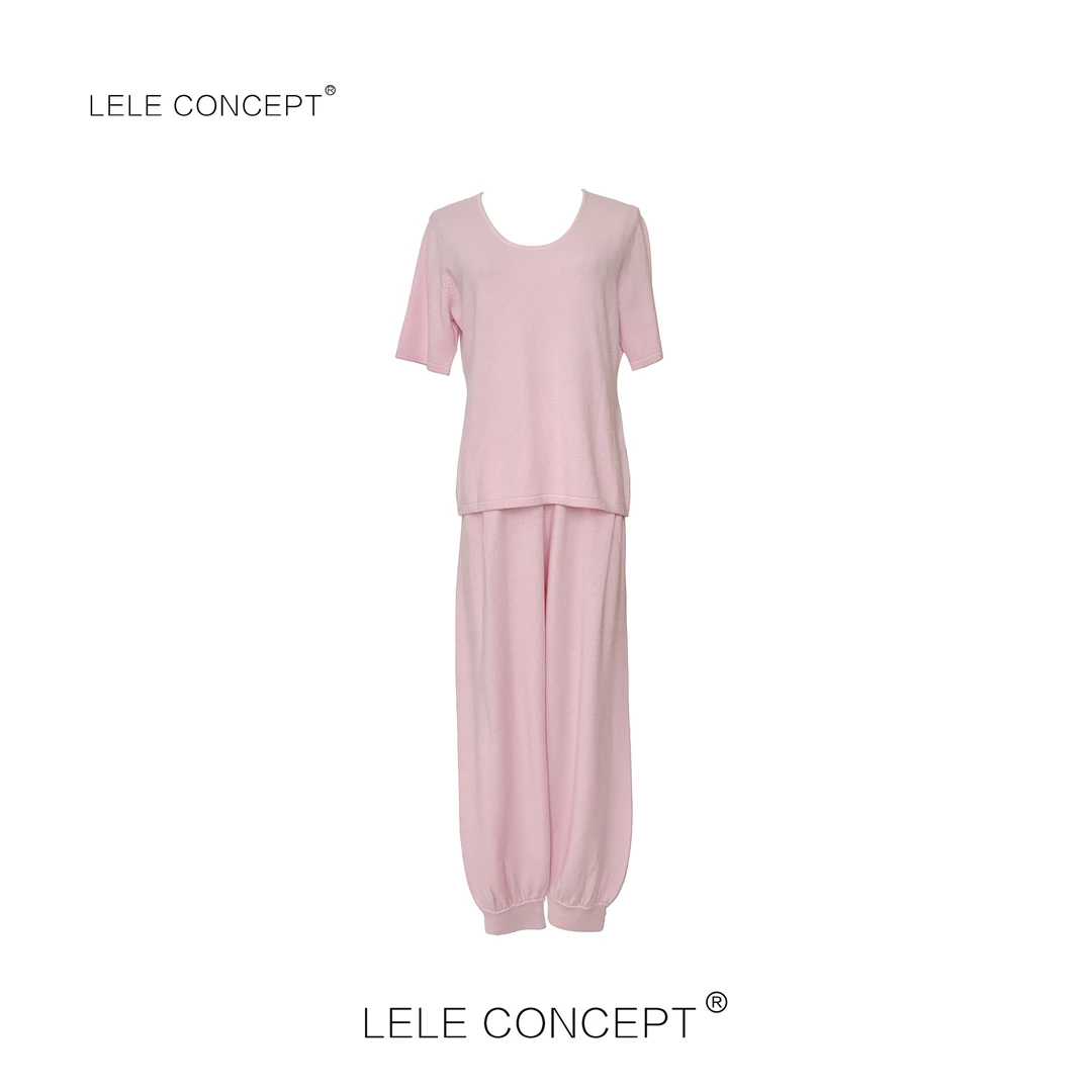 LELE CONCEPT丨【美超】都市时尚休闲风领半袖收腿裤套装T0167