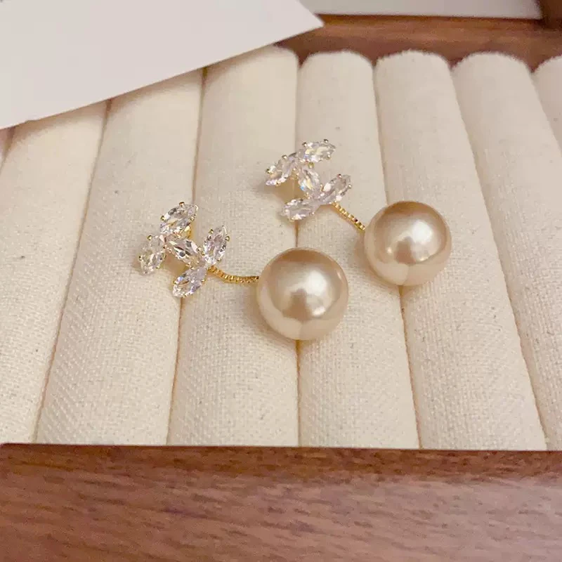 铜合金黄铜耳饰 【坠落】铜合金小香风两戴款轻奢时尚耳饰耳环金色