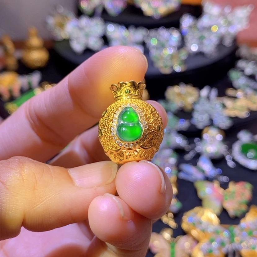 【闪购商品】翡翠挂件银S925镶嵌天然资源