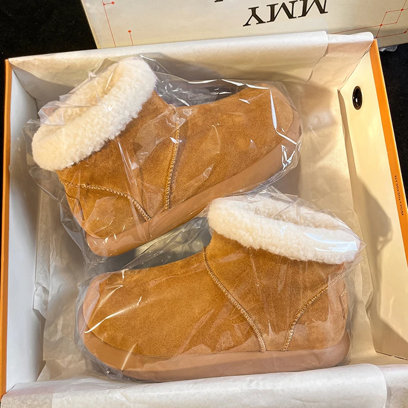 香港正品桑坡小土豆卷毛雪地靴女款冬季加绒加厚皮毛一体保暖棉鞋