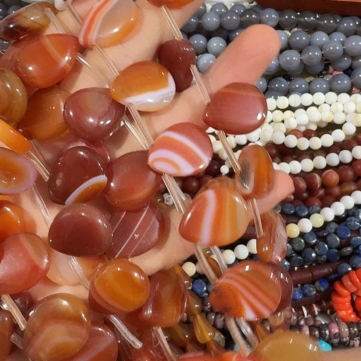 玛瑙/玉髓合金珠宝半成品一条扁水滴