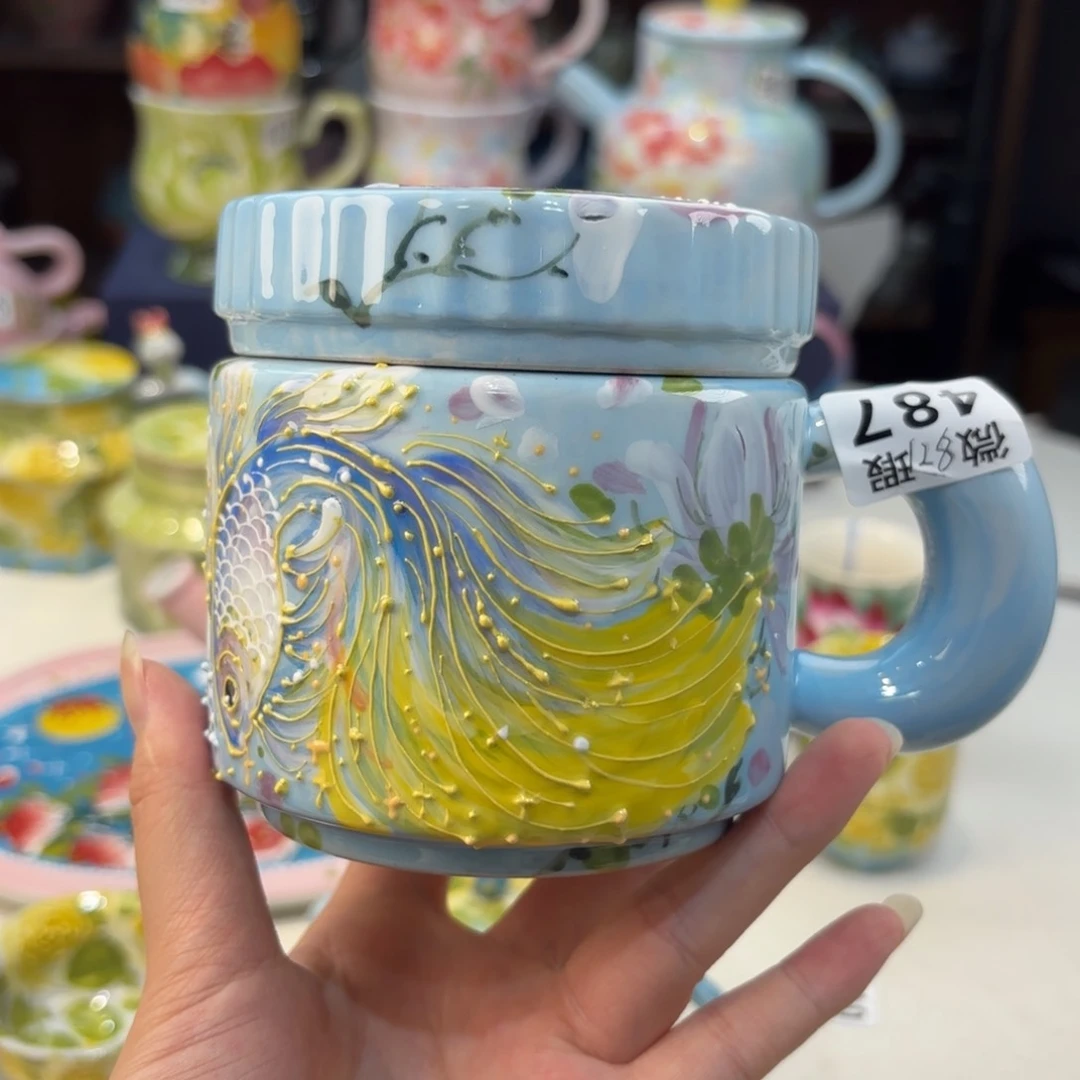 景德镇手绘高温釉下彩陶瓷茶具