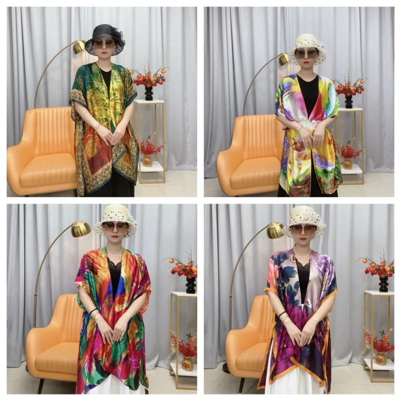 夏季爆款披肩缎面度假风时尚百搭防晒丝巾披肩