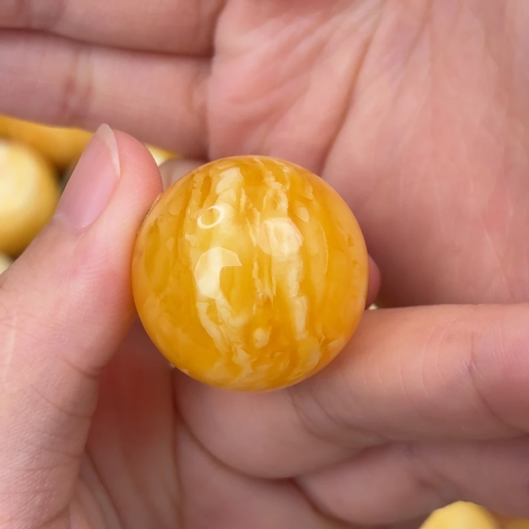 西****琥珀未镶嵌裸石虎皮纹单珠