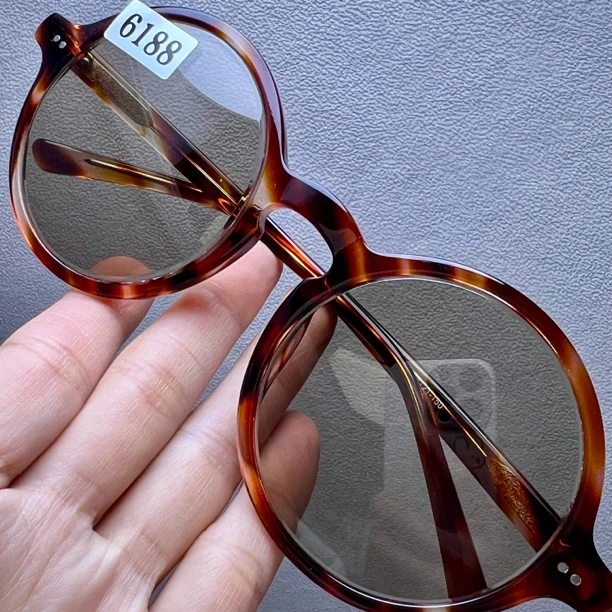 天然水晶石头镜约60mm直径400弯托利克复古圆中色茶水晶眼镜护目