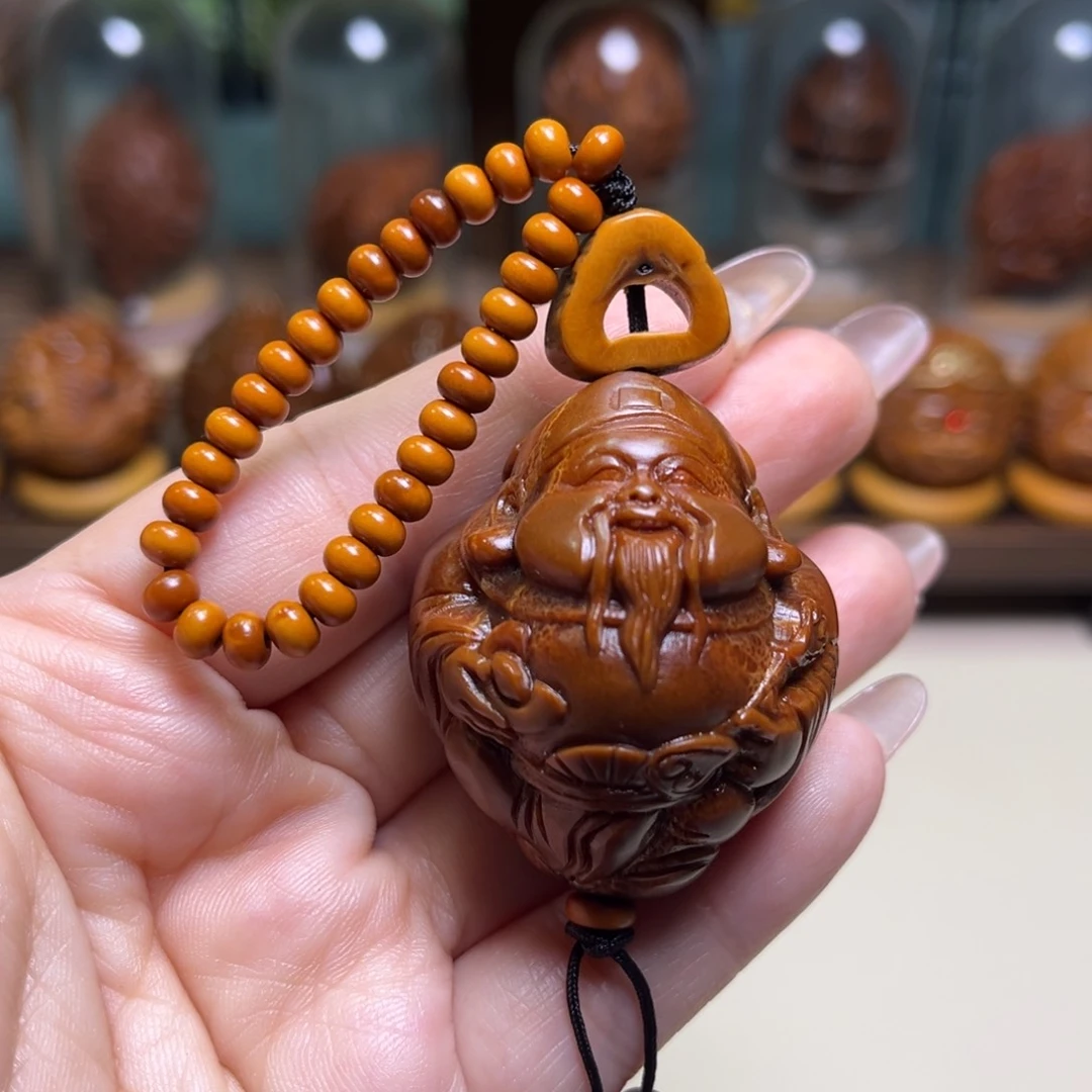 橄榄核手串/手链玉化财神手把
