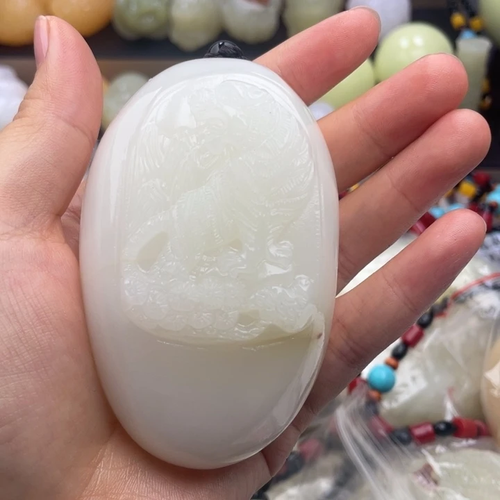 福***缘石材天然古青石手把件