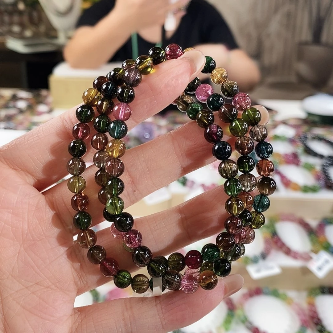 手串未镶嵌碧玺G2374三圈颜色微差