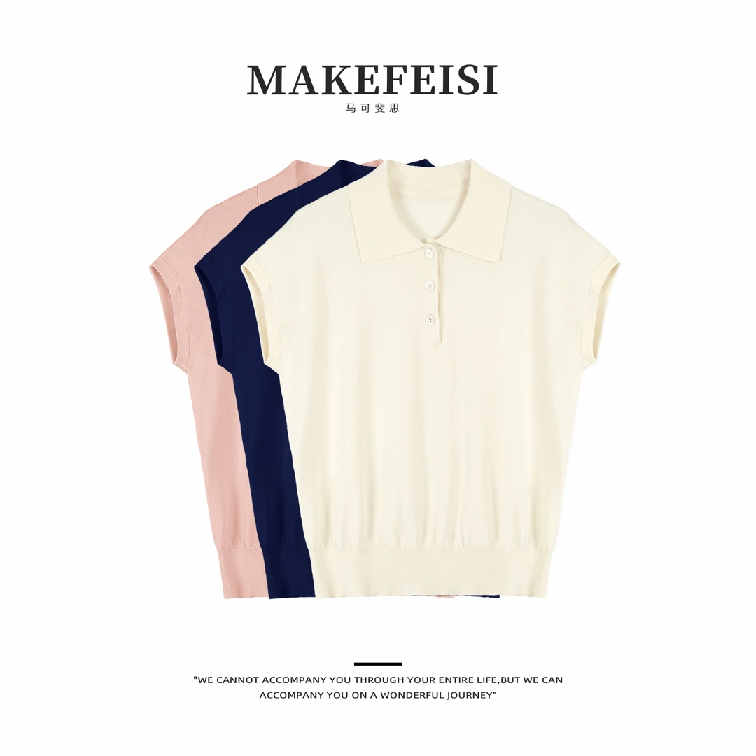 知识分子|亲肤舒适100莱赛尔Polo翻领宽肩包袖显瘦针织衫SY836