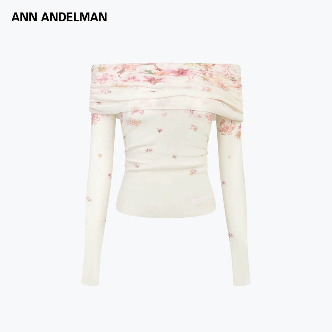 ANN ANDELMAN 26渐变修身型针织长袖女圆领提花ol宽松型