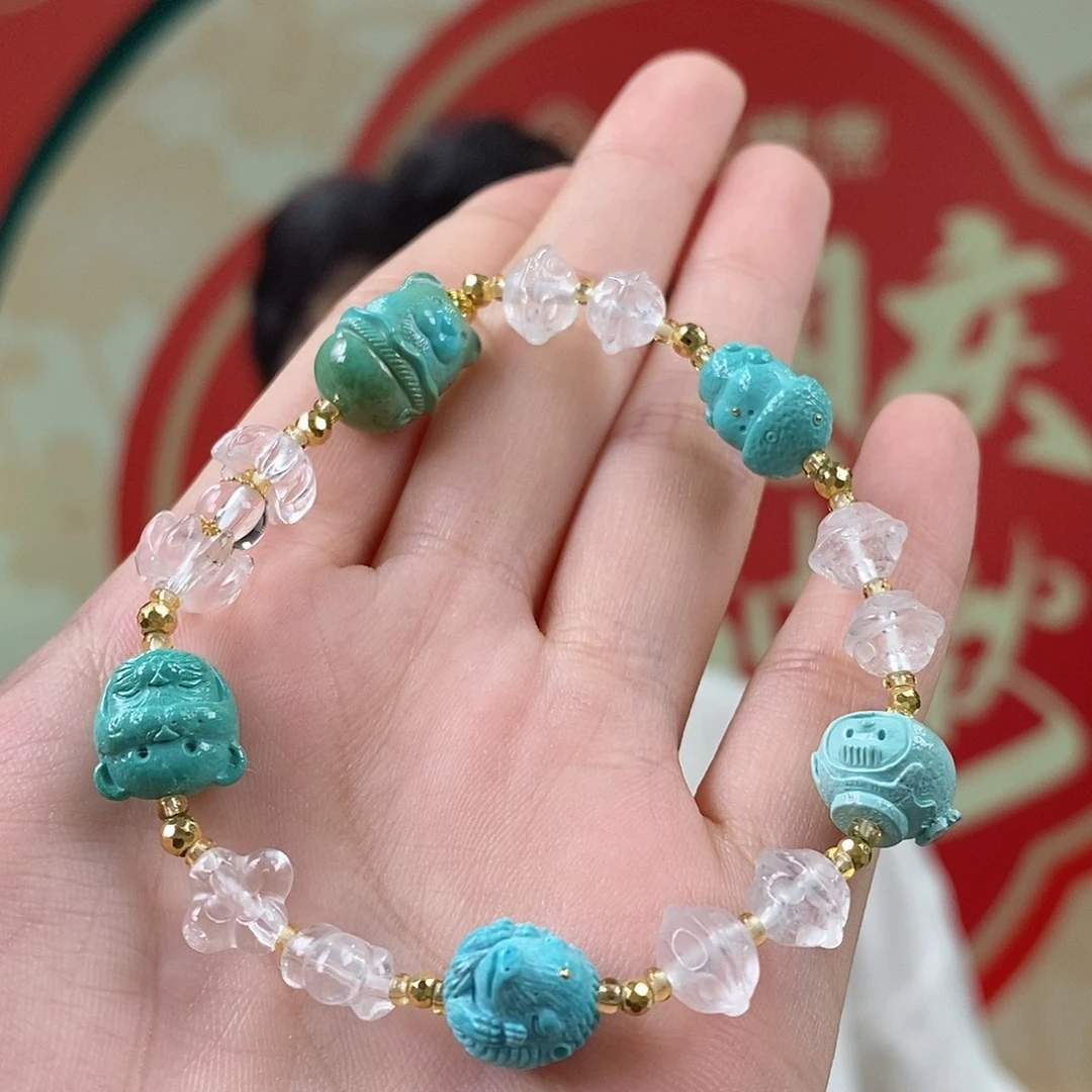 绿松石18K金镶嵌珠宝奇石