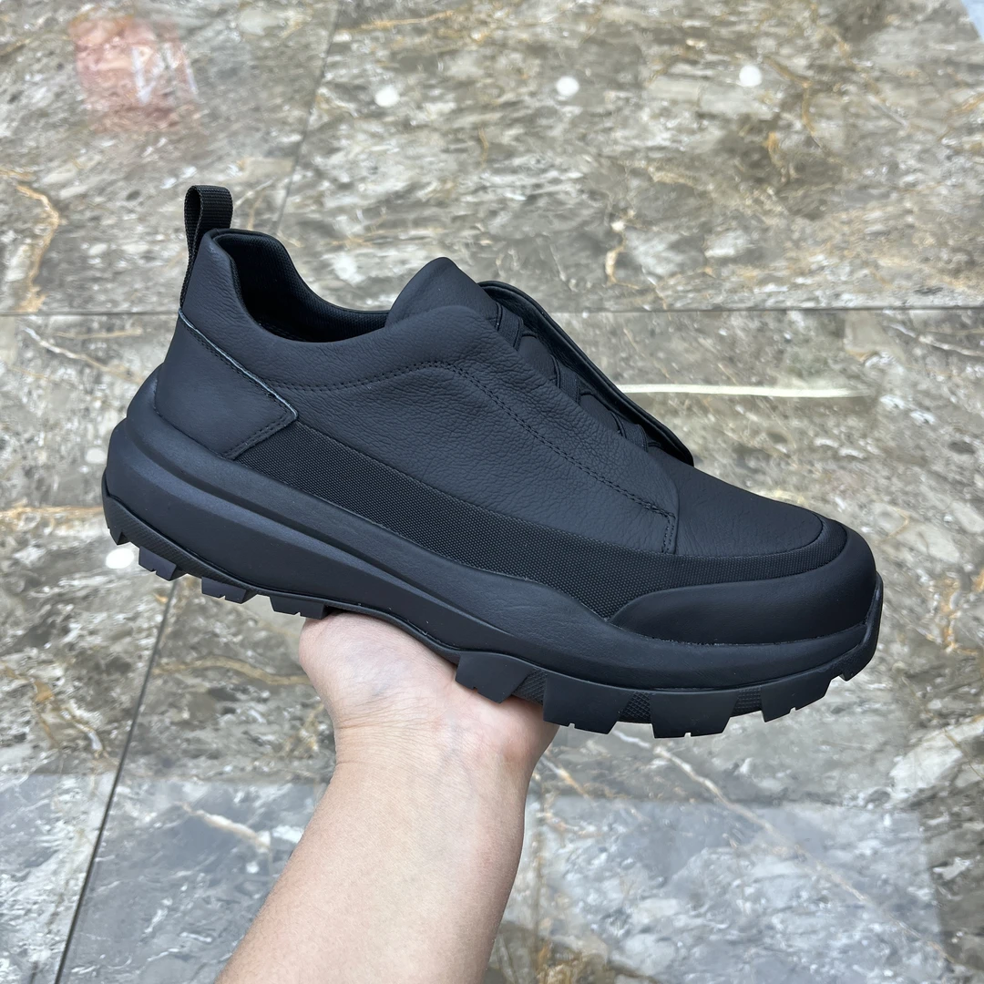 防滑真皮男鞋广州高品质男鞋百搭休闲皮鞋厚底时尚懒人男款鞋子男