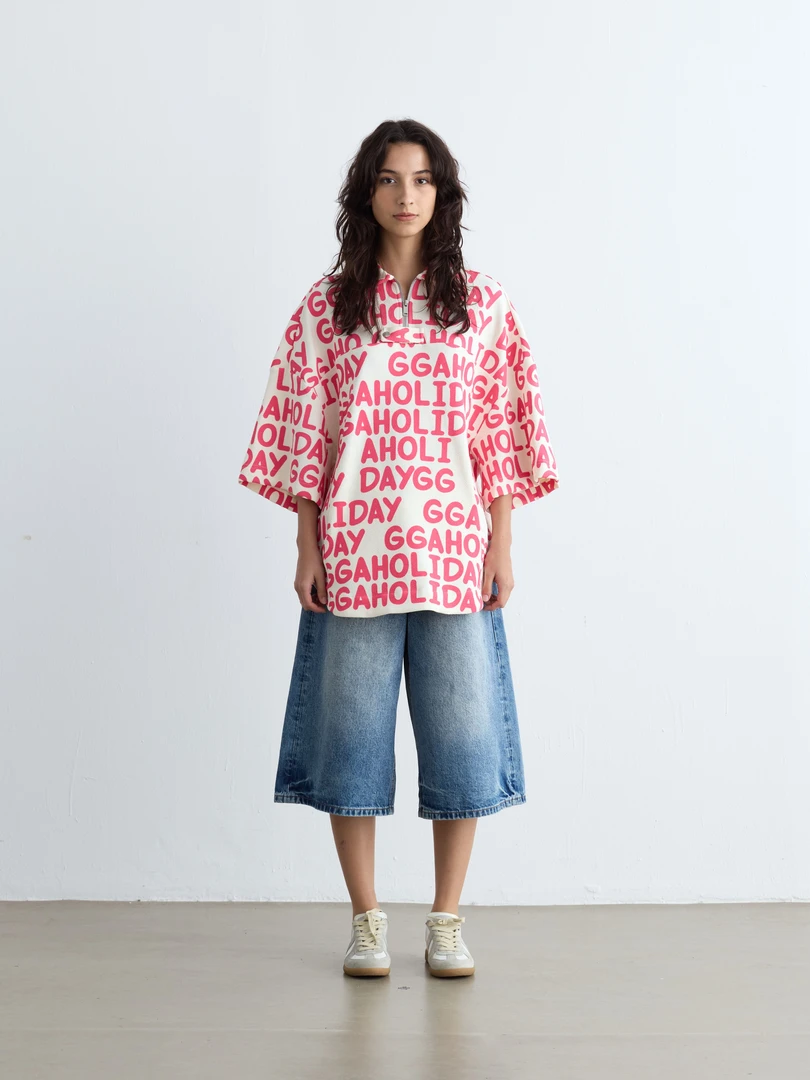 GGAHOLIDAY设计师新款潮牌女短袖POLO衫时尚休闲T恤连衣裙-152067