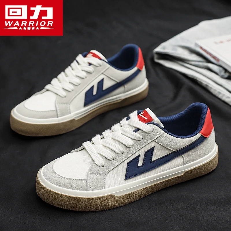 回力复古帆布鞋男鞋2025早秋新款透气休闲平底复古男士迷雾灰德训