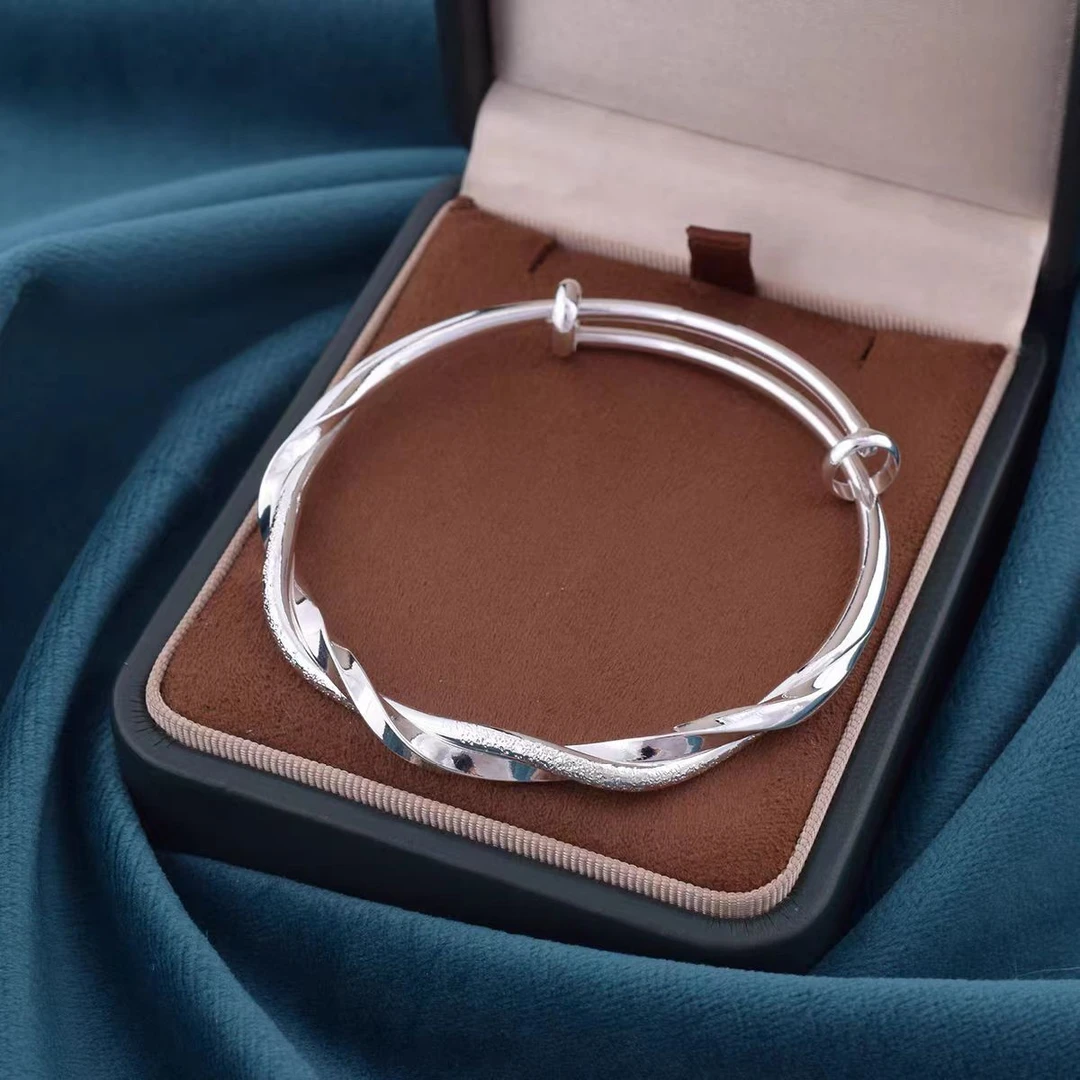 足银手镯 足银百搭莫比乌斯环手镯 036