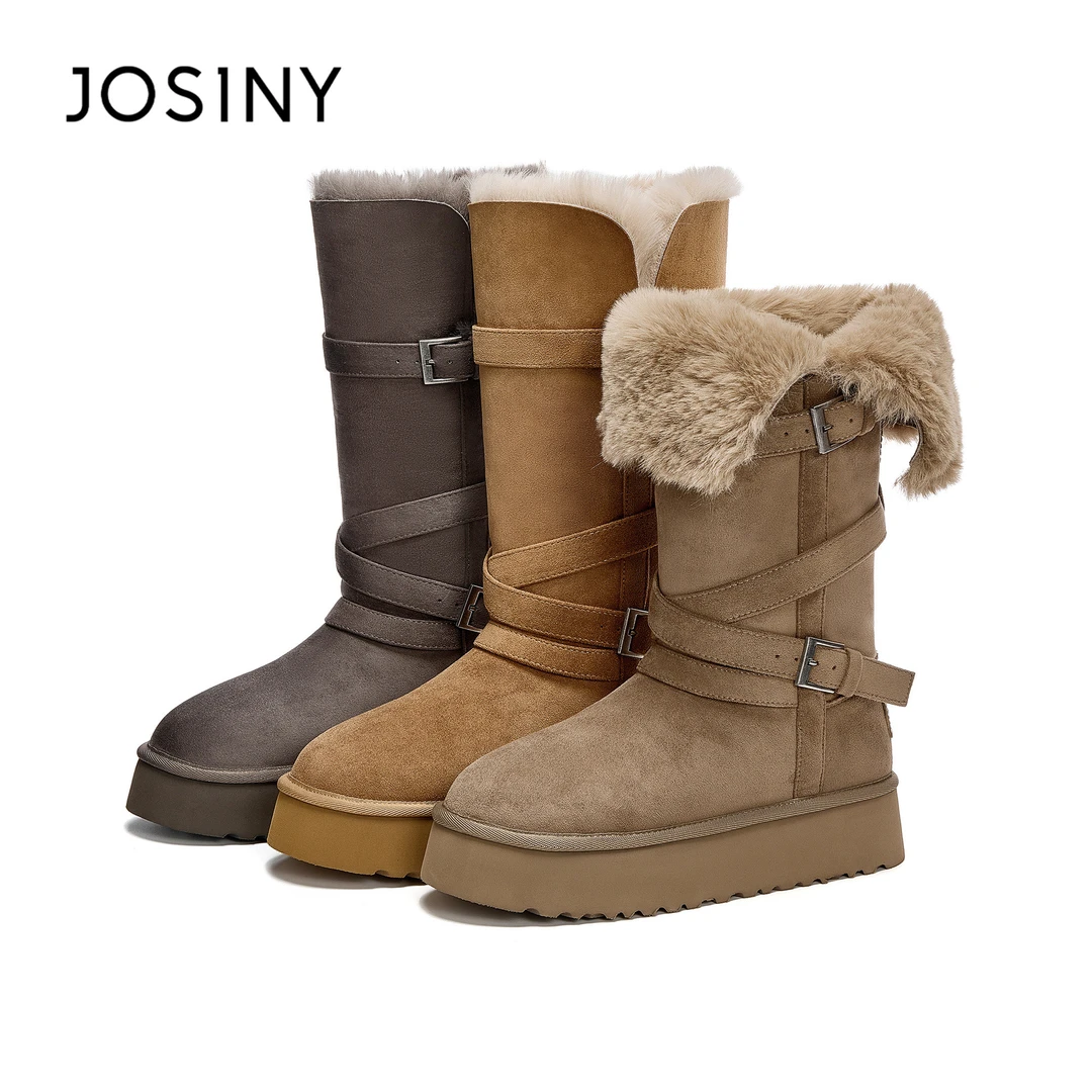 卓诗尼雪地靴女2025冬季新款长筒加绒加厚保暖高筒靴北方大棉鞋