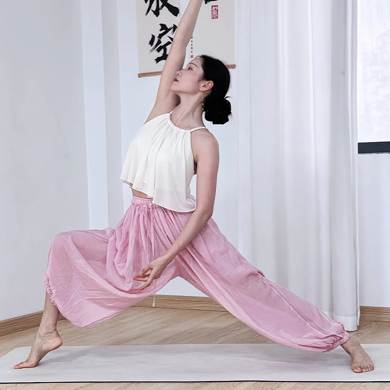 【微风瑜伽裤-宽束脚裤】松紧带内衬薄灯笼瑜伽裤普拉提运动裤外穿