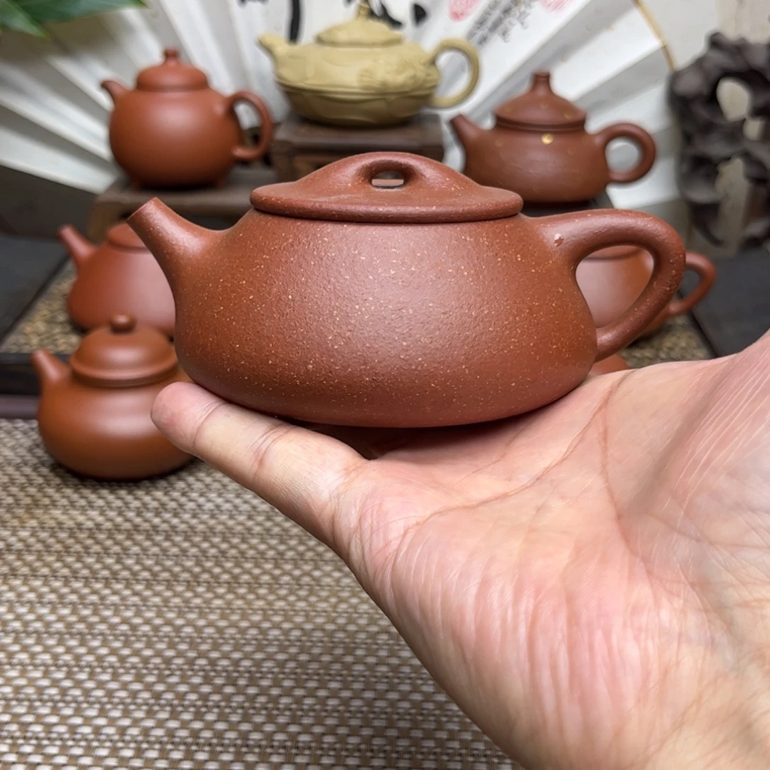 丶***鹿茶壶紫砂黄龙山宝山纯红降坡泥全手工制作