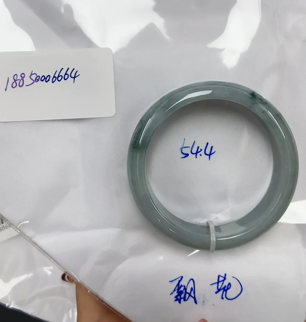 天然缅甸翡翠A货手镯 54.4 正圈