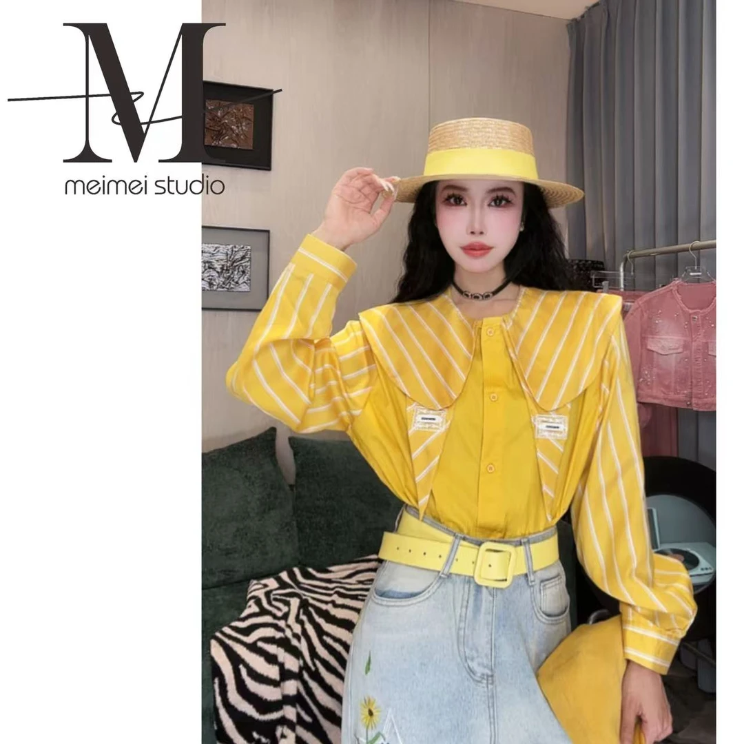 MEIMEI STUDIO【仲夏夜】新款时尚小气质显瘦条纹衬衫617-30272330