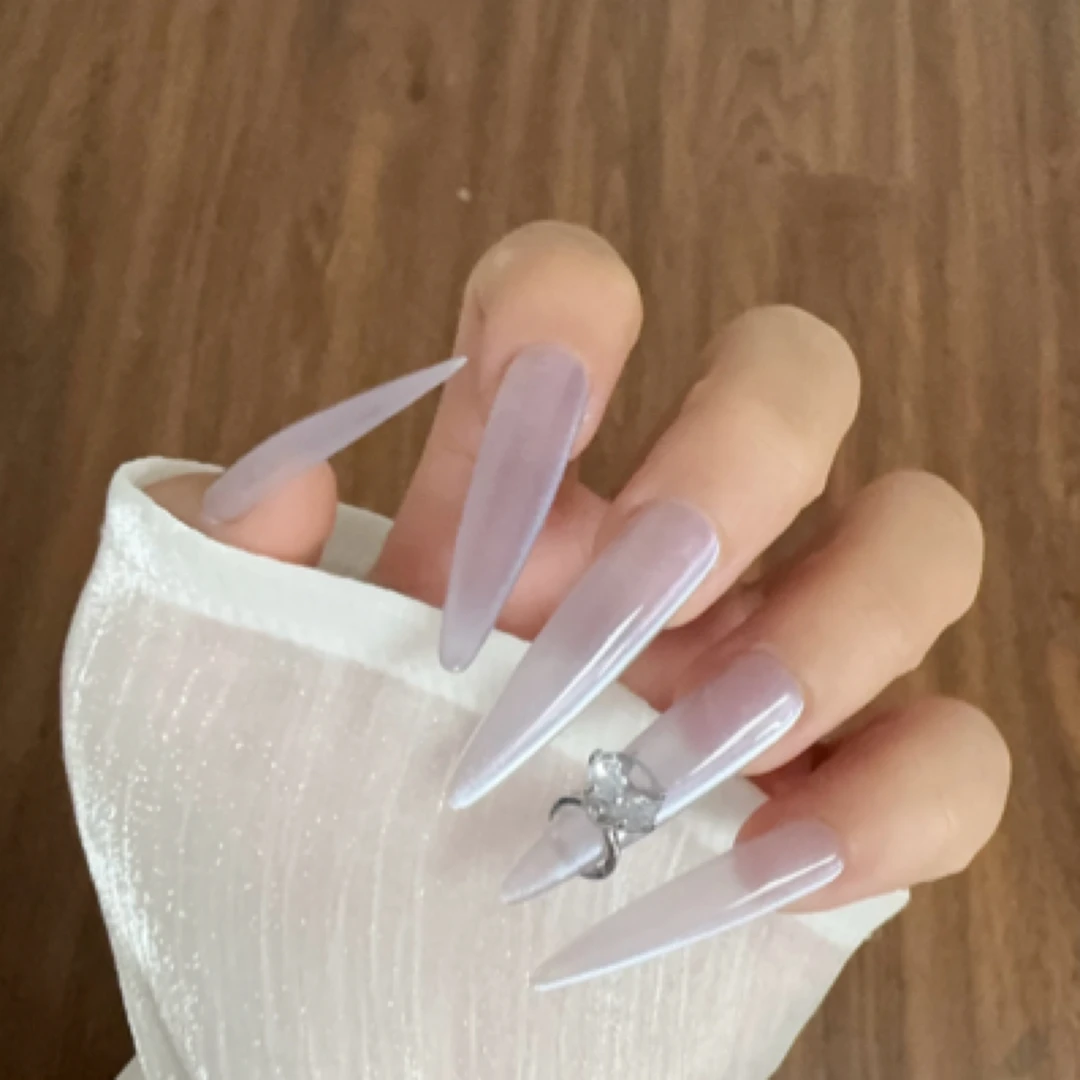 ［紫色克拉恋人］纯手工猫眼穿戴甲可拆卸美甲十片装