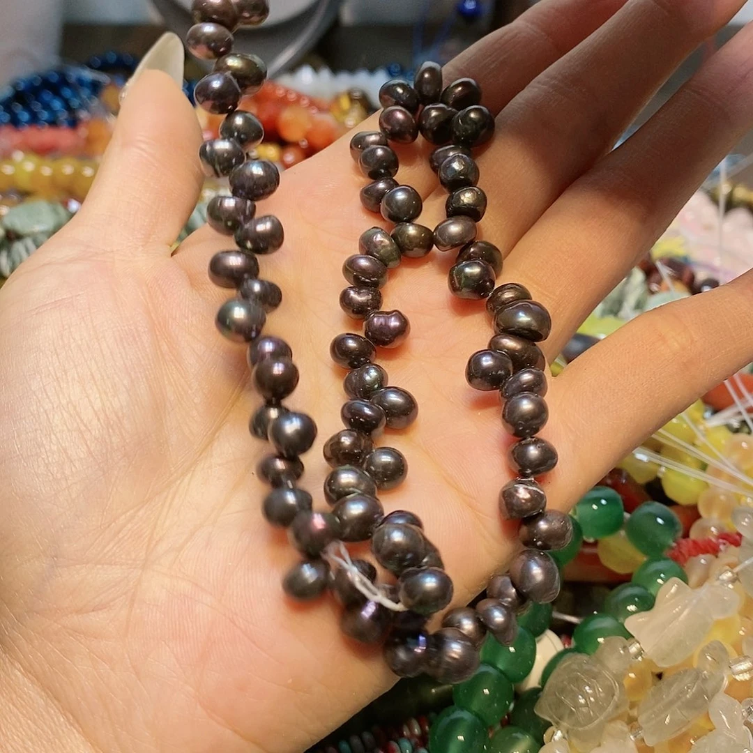 散珠玛瑙/玉髓深****ロ珍珠一条