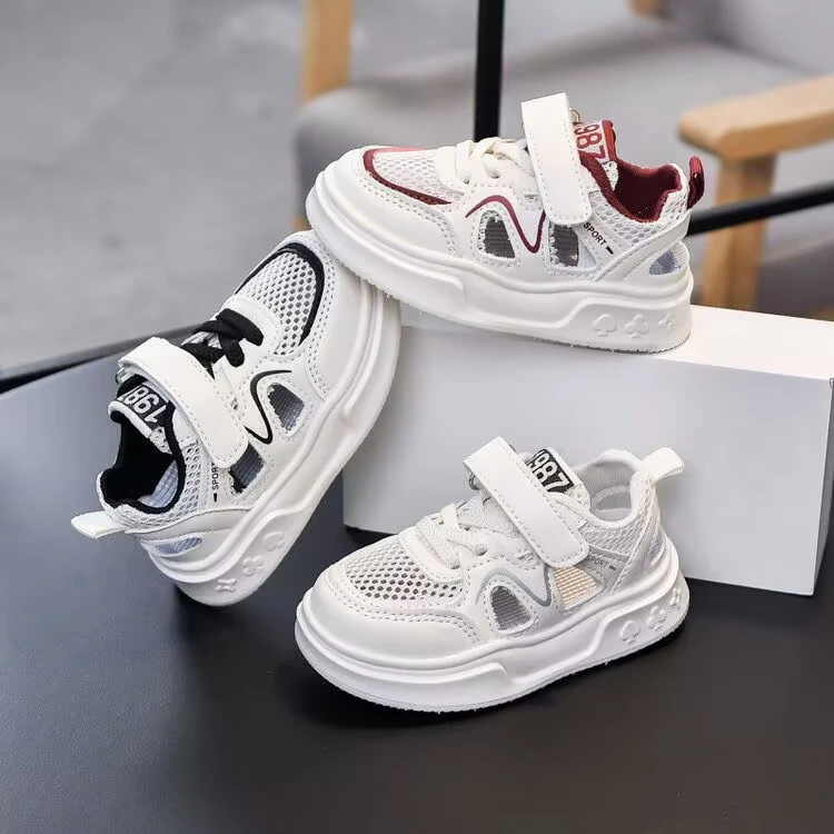 宝宝鞋子夏季新款男童透气单网鞋女童半凉鞋轻便小白鞋中小童板鞋