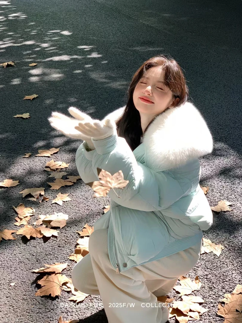 (7)号链接新款秋冬大毛领棉服时尚百搭