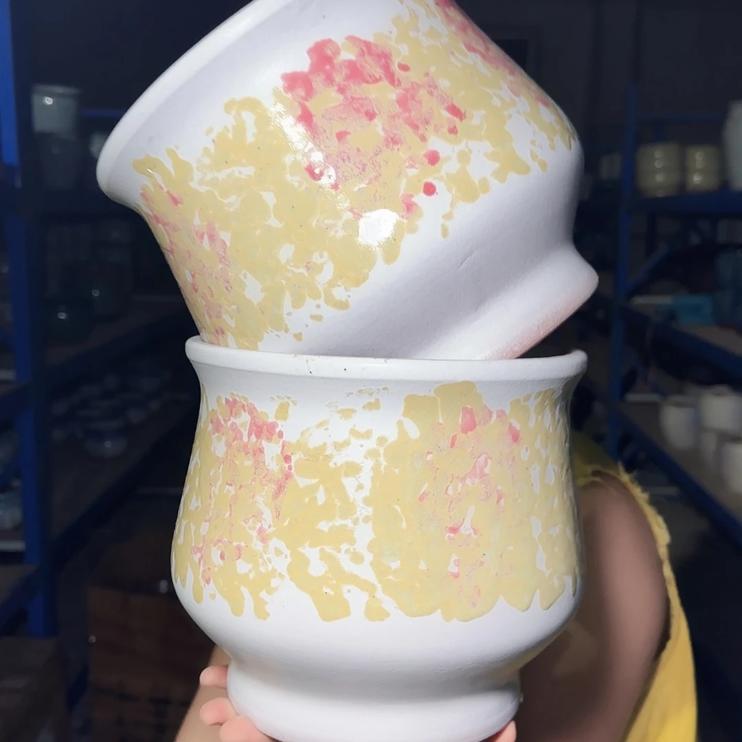 紫砂花盆高19口20