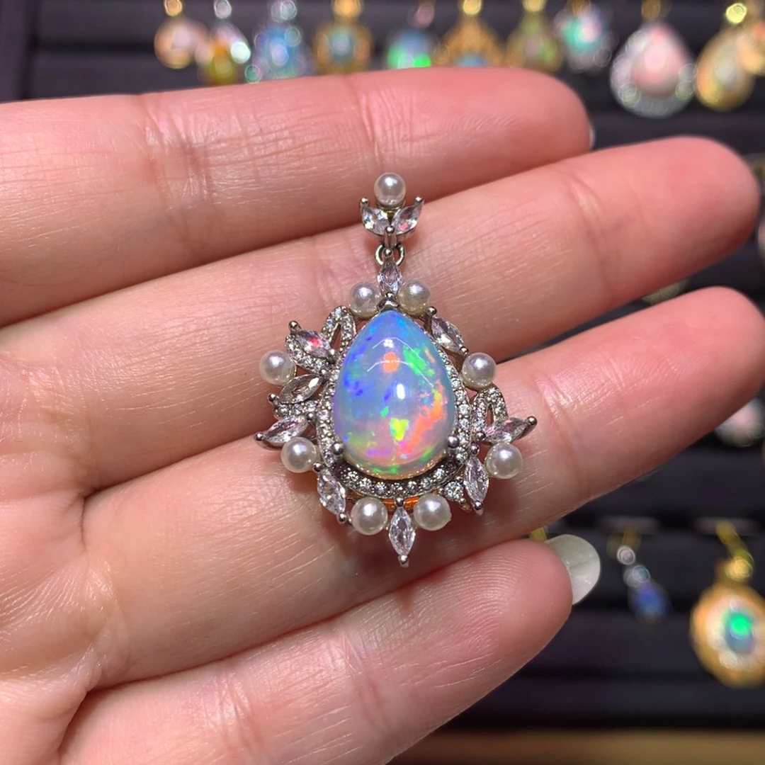 银S925镶嵌欧泊吊坠款式