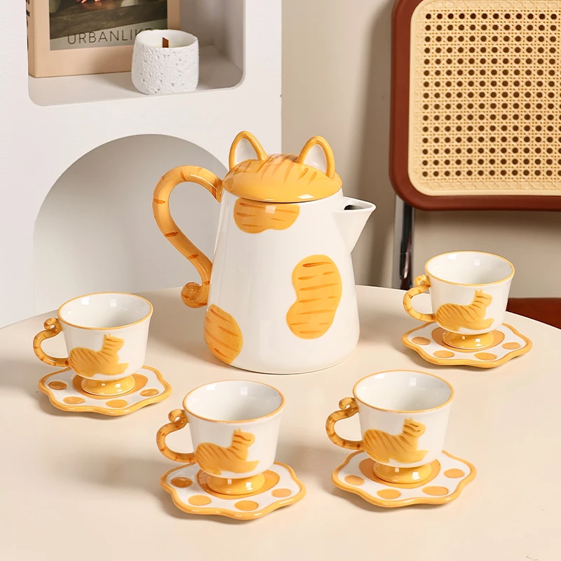猫咪水具乔迁新居茶具套装陶瓷家用水杯水壶茶壶下午茶结婚订婚
