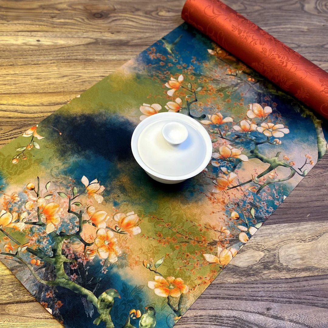 金玉兰 防水茶席织锦茶旗轻奢布艺桌旗茶布茶垫子