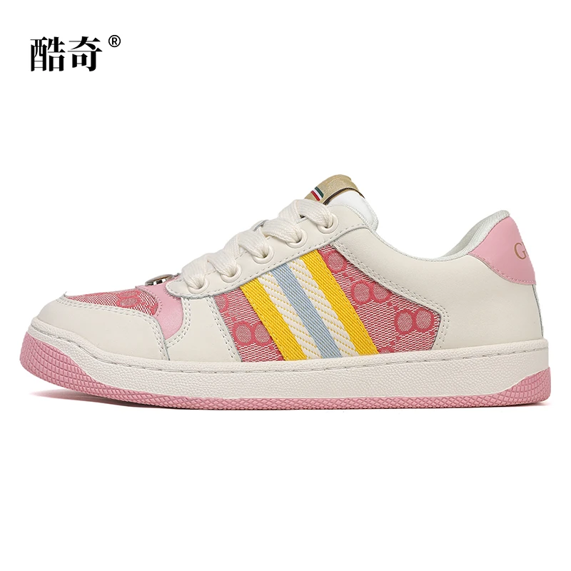 (高奢定制白粉）新款轻奢复古港风式真皮手工鞋女士时尚百搭休闲鞋