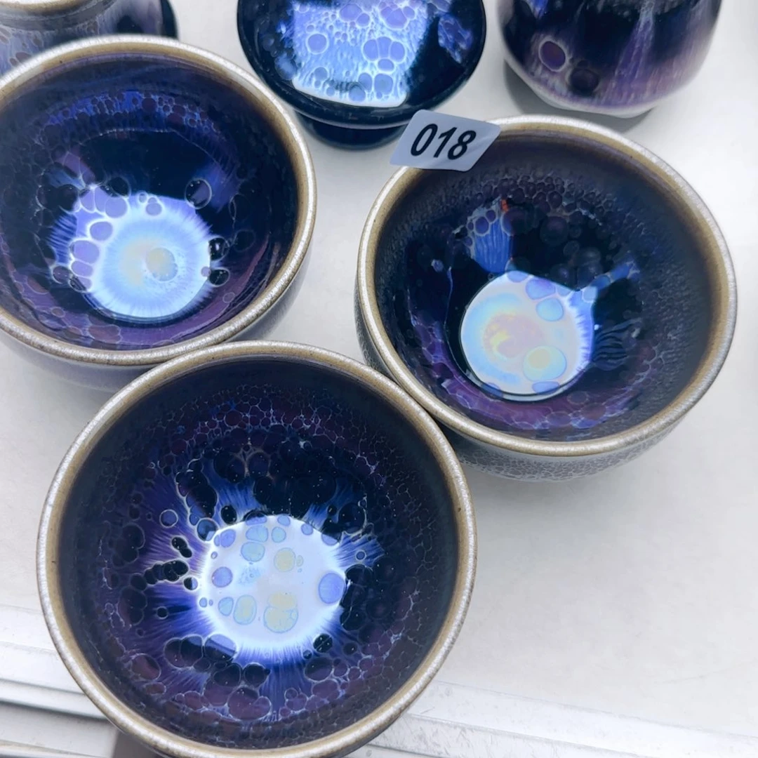 茶盏乔*爷微瑕建盏矅变茶器3只0018